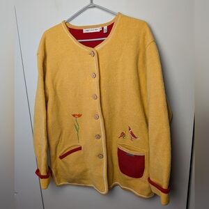 VINTAGE GADDY COLLECTION women Cardigan Sweater 100% Wool Size Large